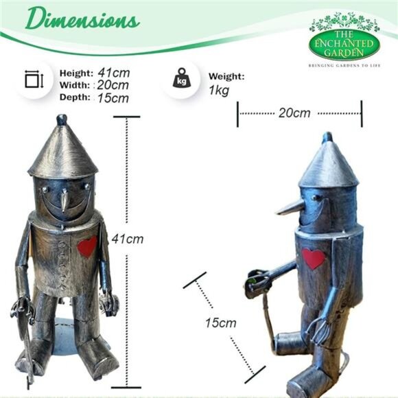 Tin Man Garden Decor Outdoor Statue Sculptures Metal Yard Art - Picture 6 of 8